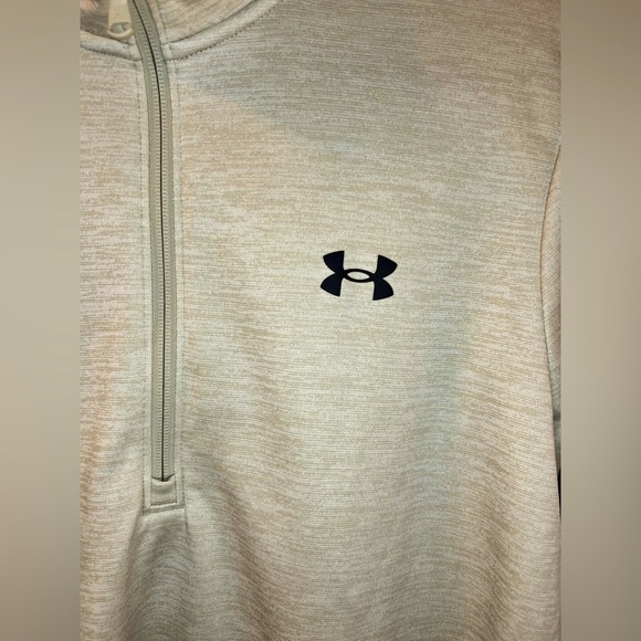 Under Armour Men’s Loose 1/2 Zip pullover Beige heathering - Size Small - Picture 5 of 6